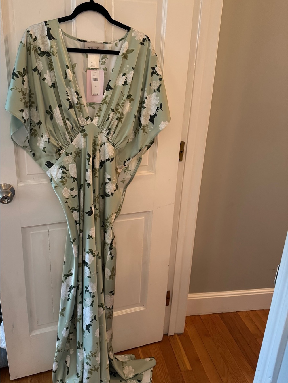 Anthropologie BHLDN Sage Green Floral Maxi Dress